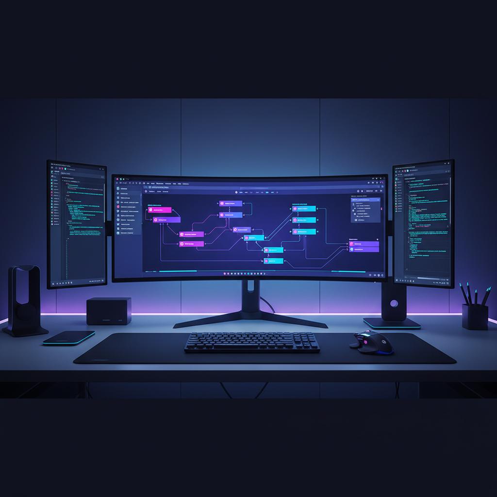 Ilustração técnica representando tecnologia relacionado a N8N: O Guia Definitivo de Automação de Workflows e