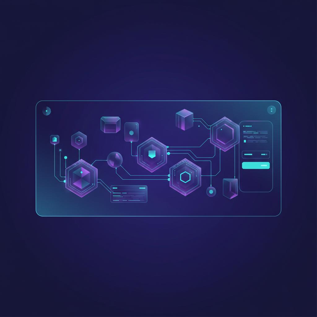 Ilustração técnica representando tecnologia relacionado a N8N: O Guia Definitivo para Automação de Workflows incluindo aut...