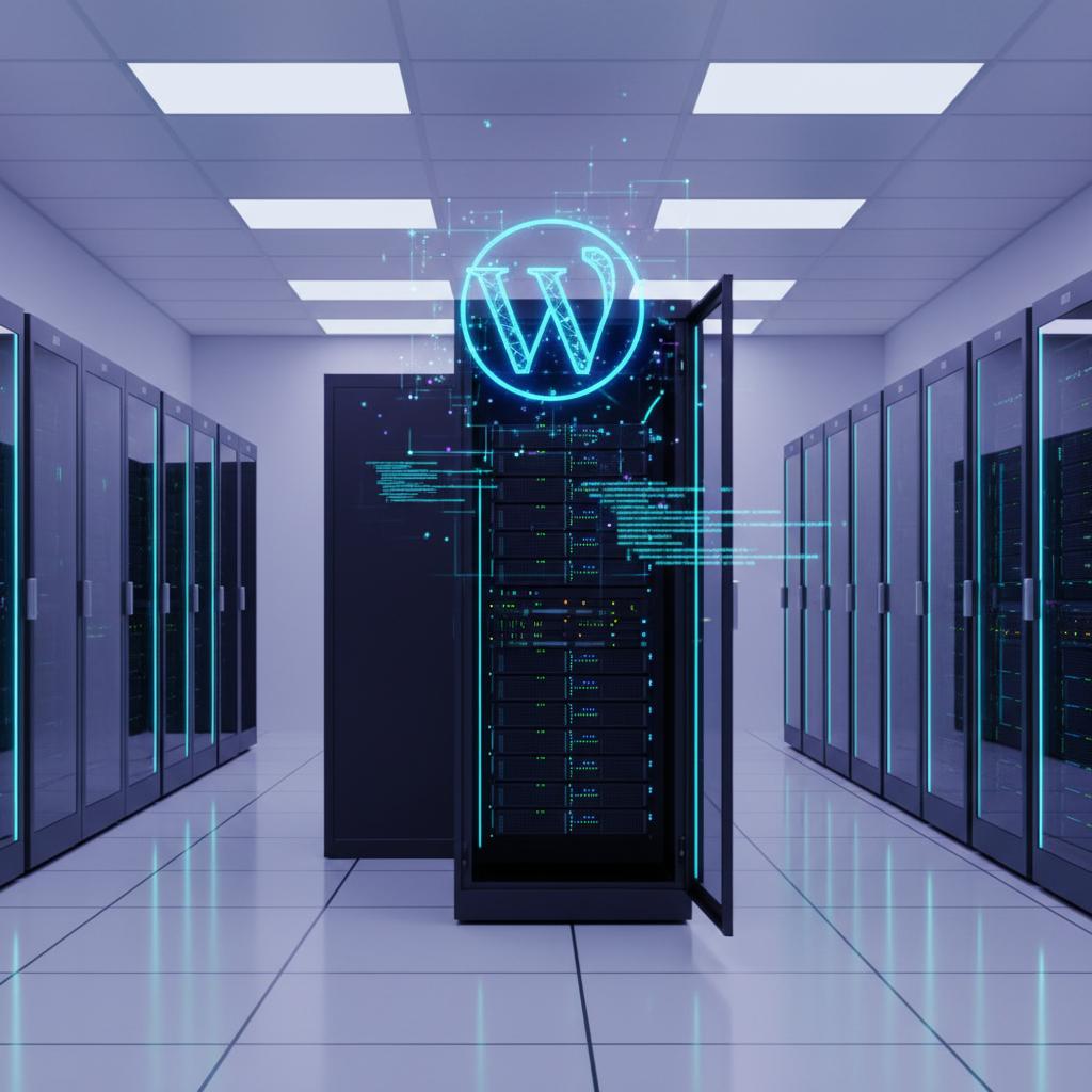 Ilustração técnica representando tecnologia relacionado a WordPress: O Guia Definitivo de Performance e Segu incluindo VPS