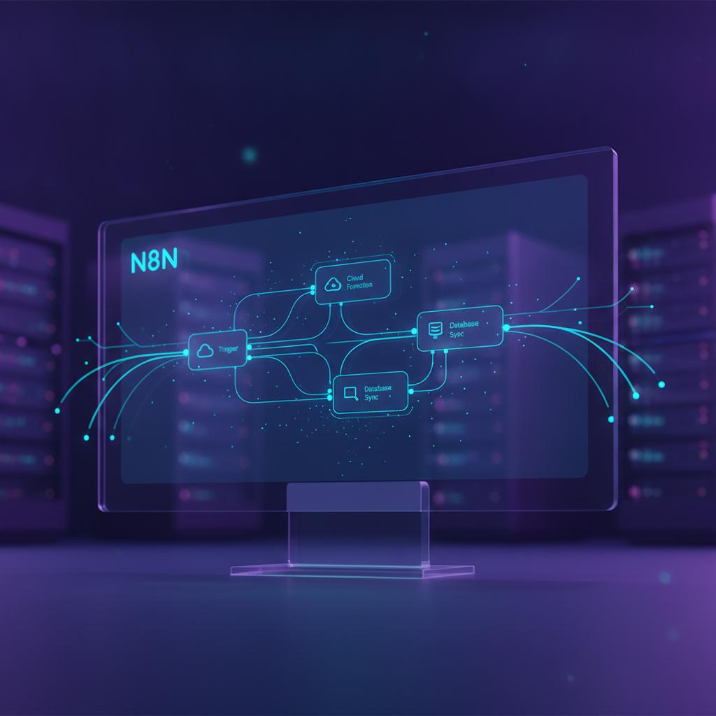 Ilustração técnica representando tecnologia relacionado a N8N: O Guia Definitivo para Automação e Workflows 