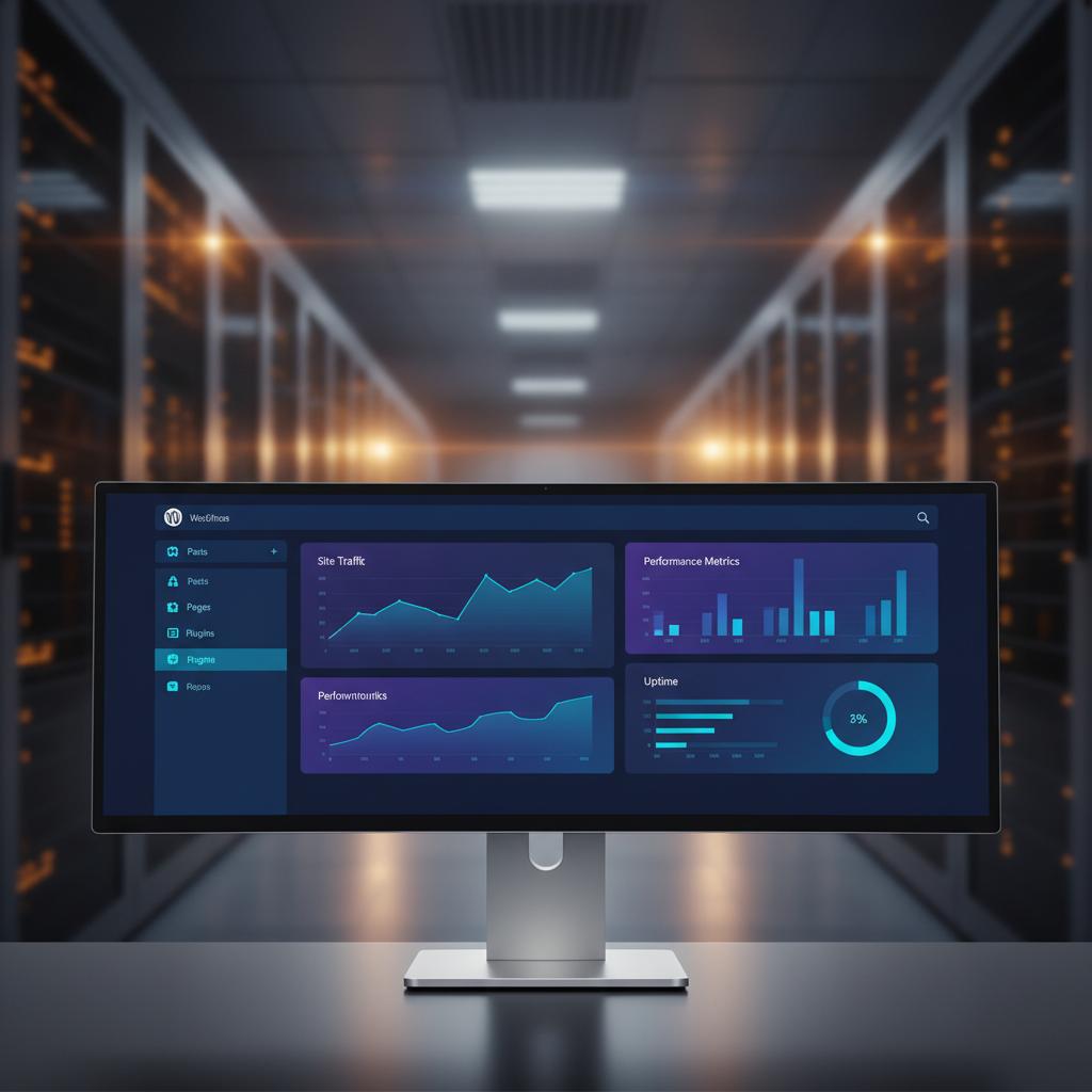 Ilustração técnica representando tecnologia relacionado a WordPress: O Guia Completo para Criar seu Website  incluindo CMS