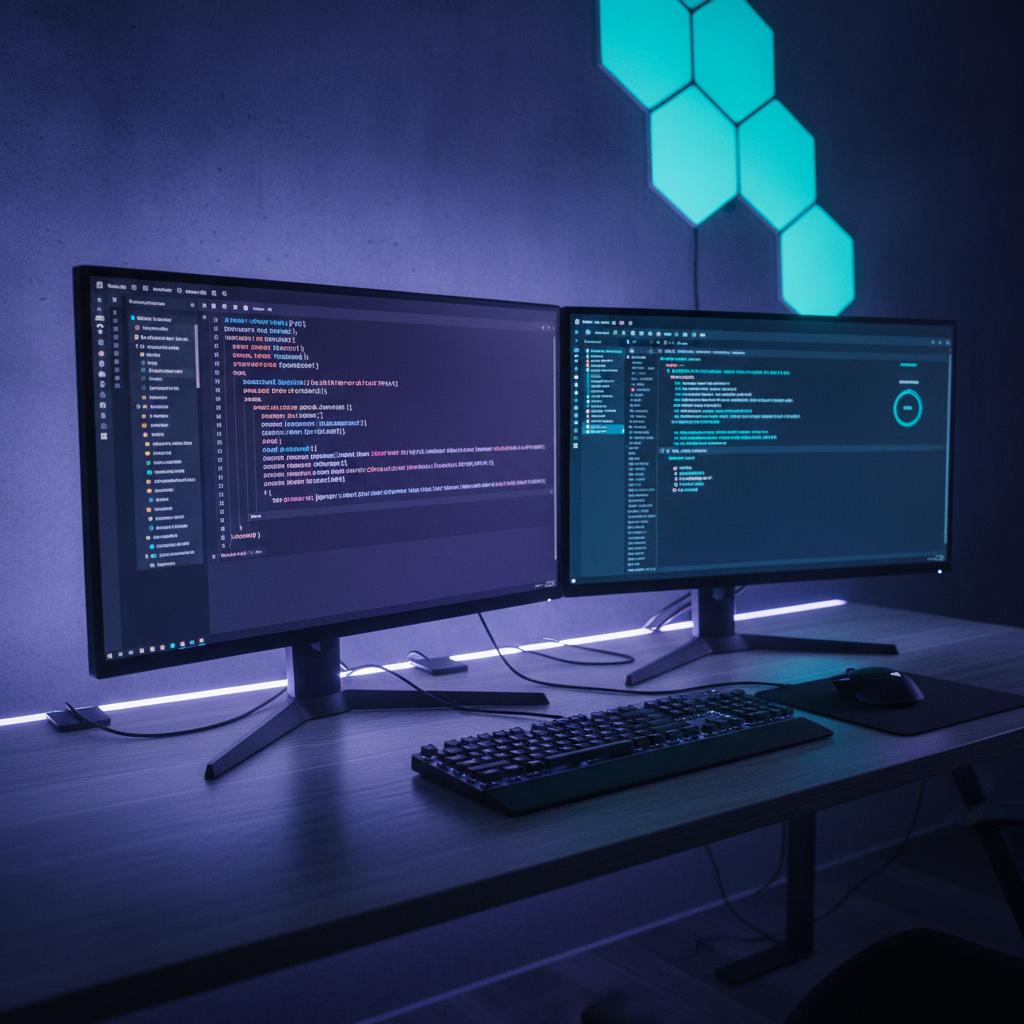 Ilustração técnica representando tecnologia relacionado a Guia de Programação 2026: Python vs JavaScript par