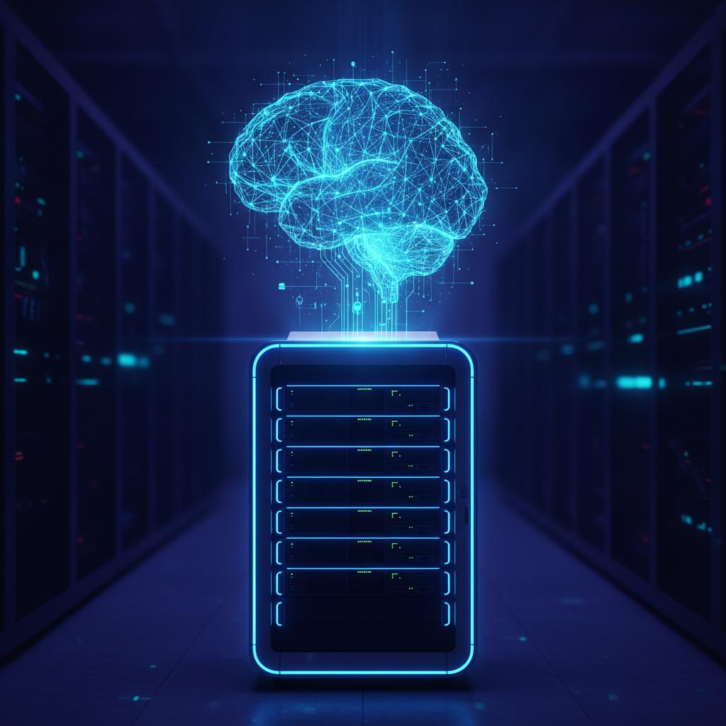 Ilustração técnica representando tecnologia relacionado a LLM: Como implementar Inteligência Artificial com 