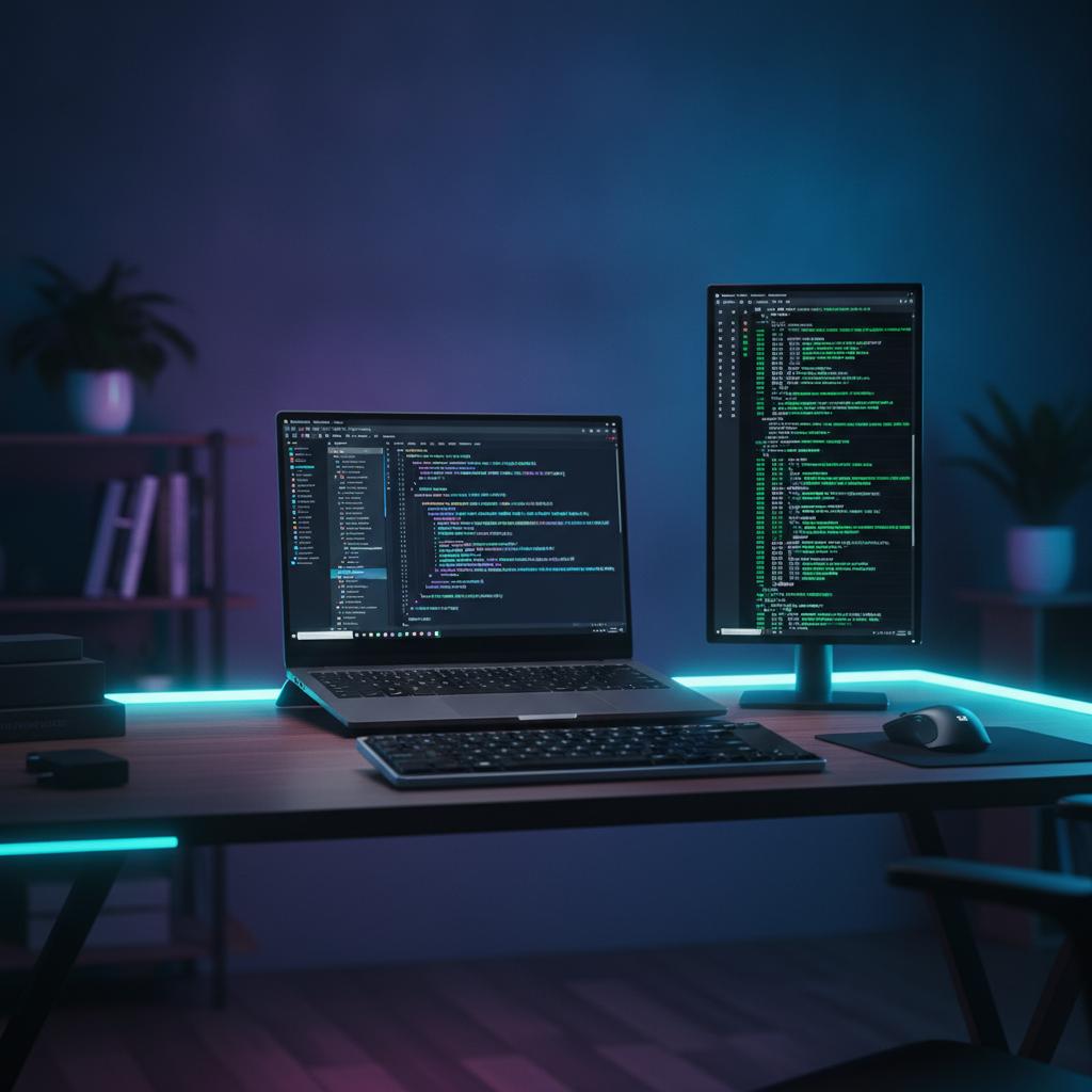 Ilustração técnica representando tecnologia relacionado a Guia de Programação 2026: Python vs JavaScript par