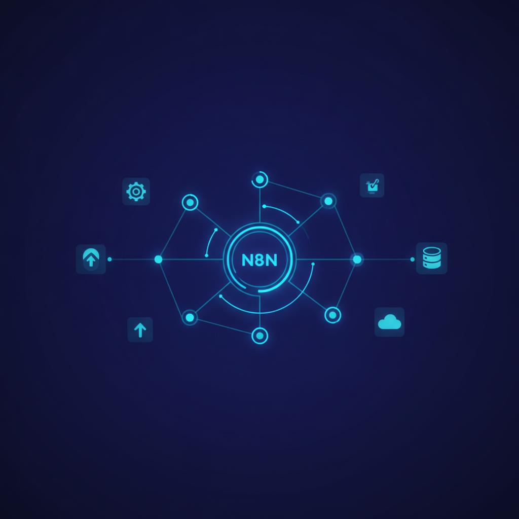 Ilustração técnica representando tecnologia relacionado a N8N: O Guia Definitivo para Automação de Workflows