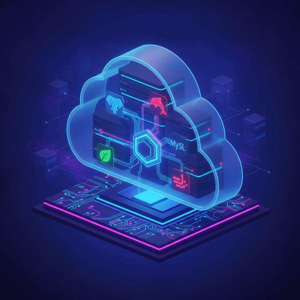 Ilustração técnica representando tecnologia relacionado a Qual Banco de Dados Escolher: PostgreSQL, MySQL ou