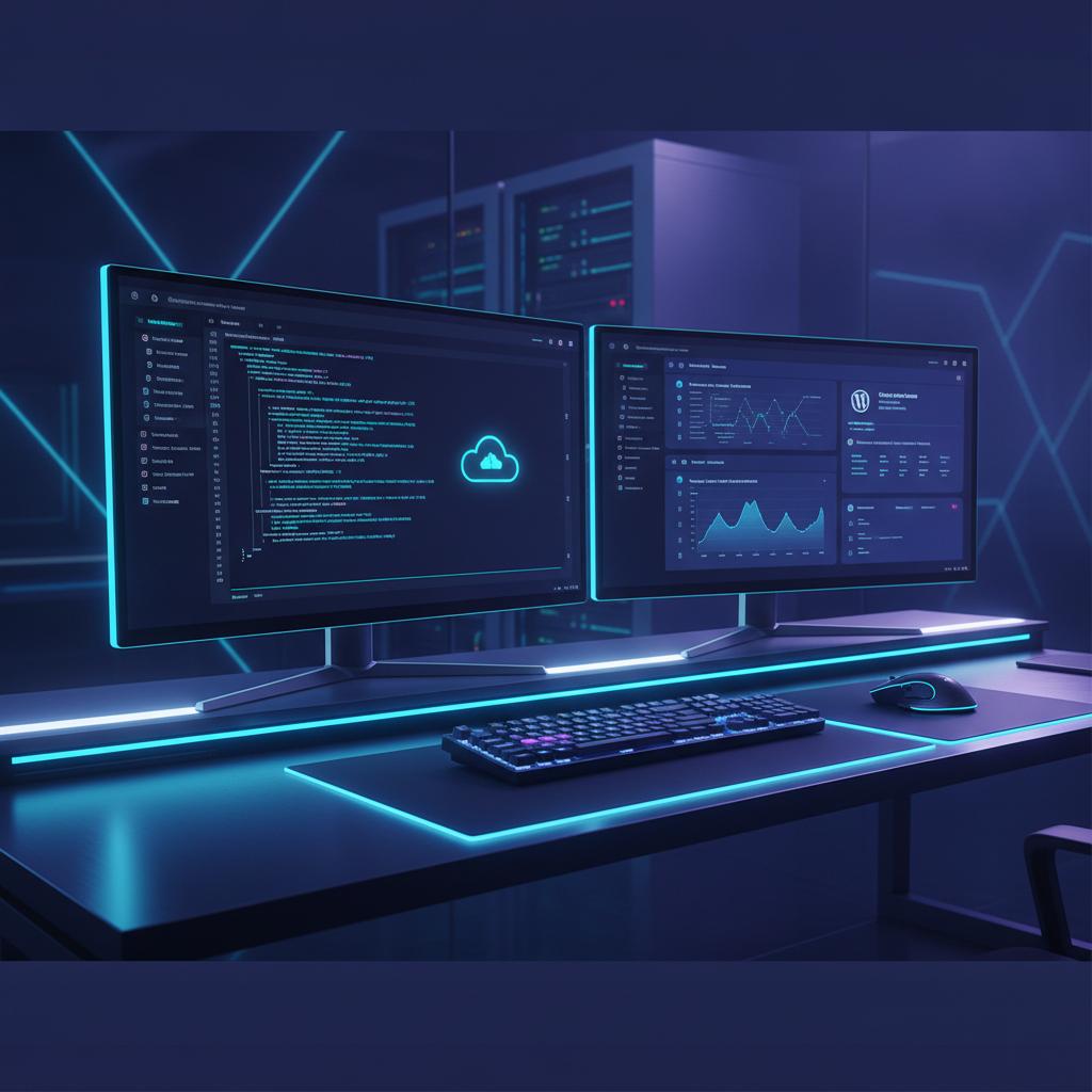 Ilustração técnica representando tecnologia relacionado a Guia WordPress 2026: Como Criar e Otimizar seu Web incluindo CMS