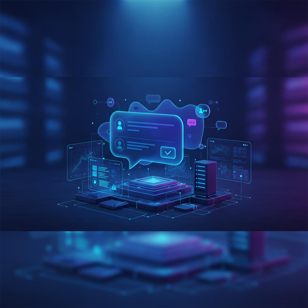 Ilustração técnica representando tecnologia relacionado a Guia Definitivo: Como o Typebot Revoluciona seus F incluindo cha...