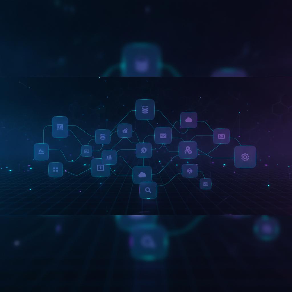 Ilustração técnica representando tecnologia relacionado a N8N: O Guia Definitivo de Automação de Workflows e incluindo aut...