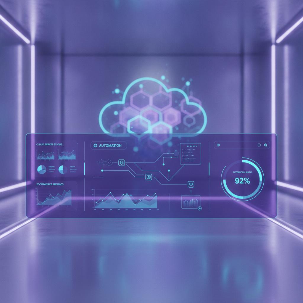 Ilustração técnica representando tecnologia relacionado a Automação no E-commerce: Estratégias de Alta Conve incluindo eco...