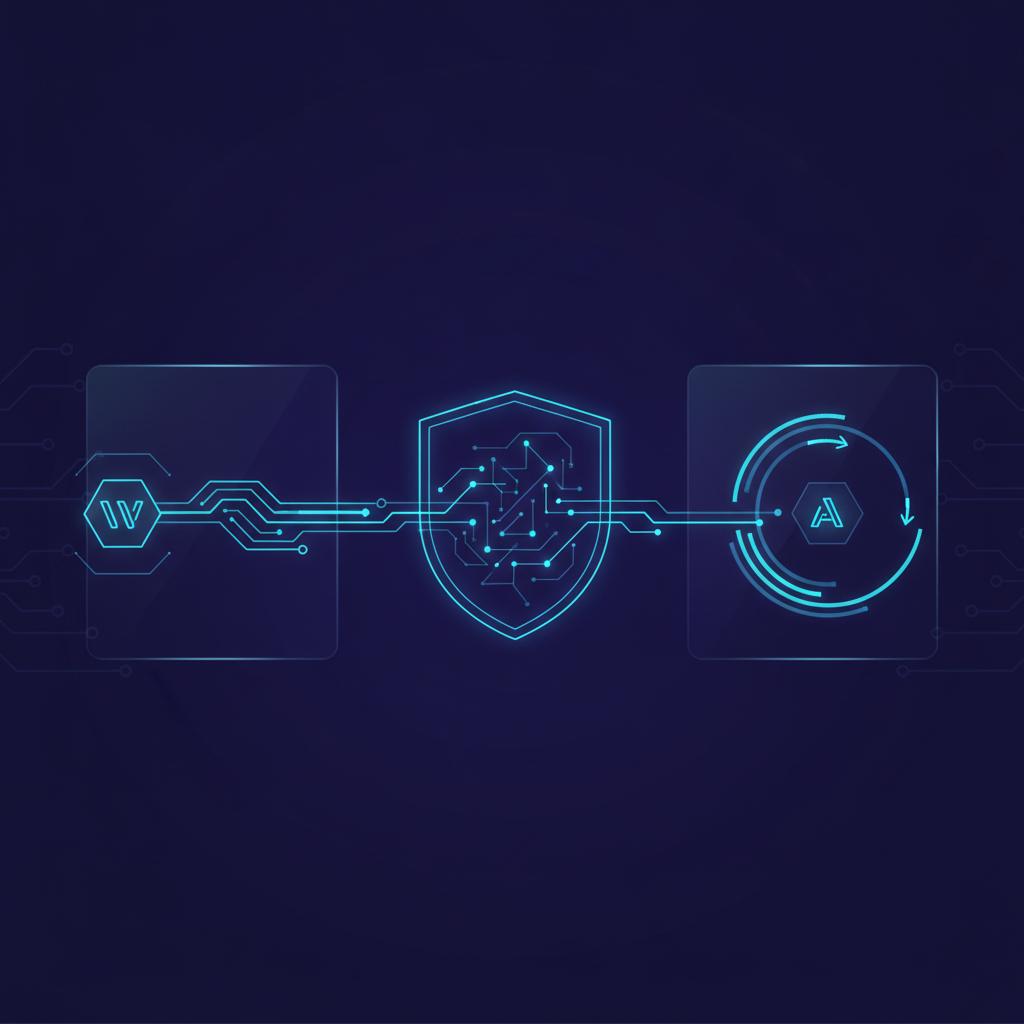 Ilustração técnica representando tecnologia relacionado a Webhooks vs API REST: O que usar para Automações e incluindo api...