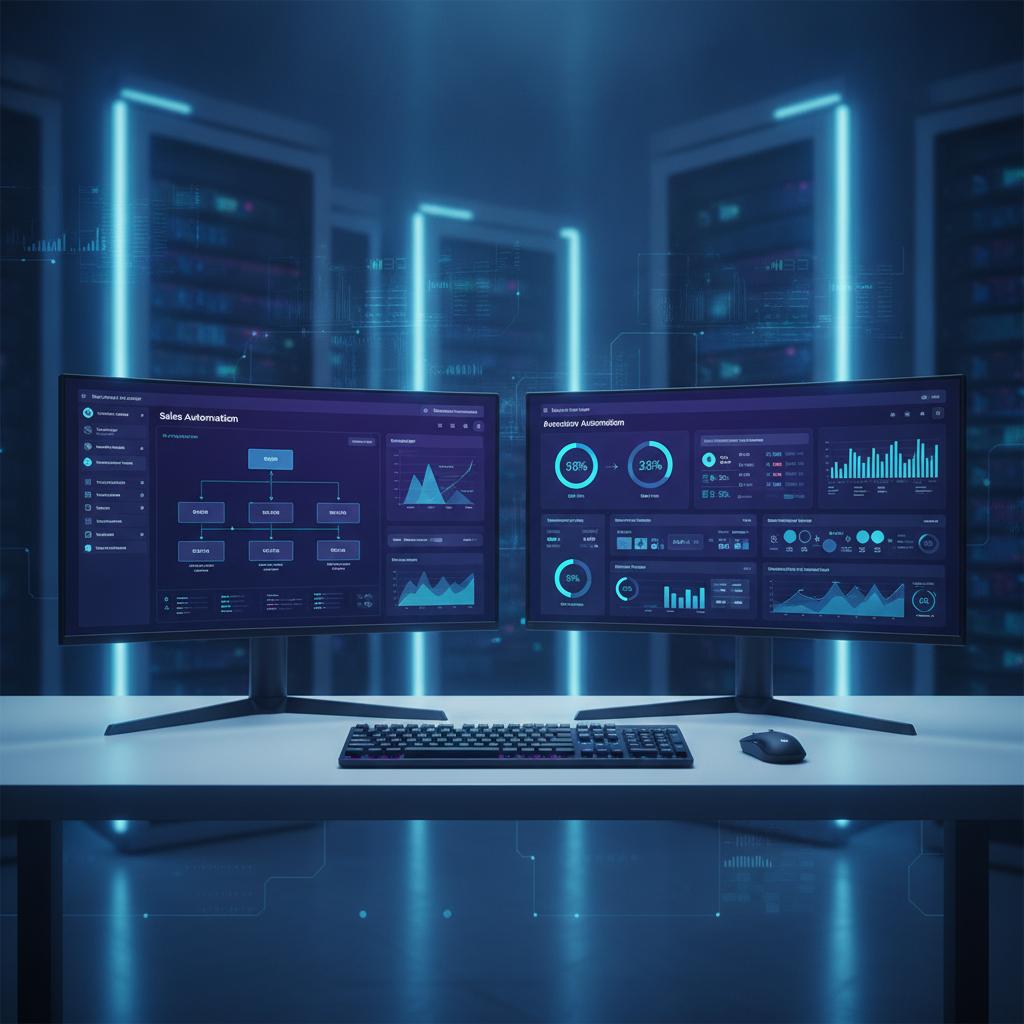 Ilustração técnica representando tecnologia relacionado a Automação de E-commerce: Como Escalar Vendas com N incluindo eco...