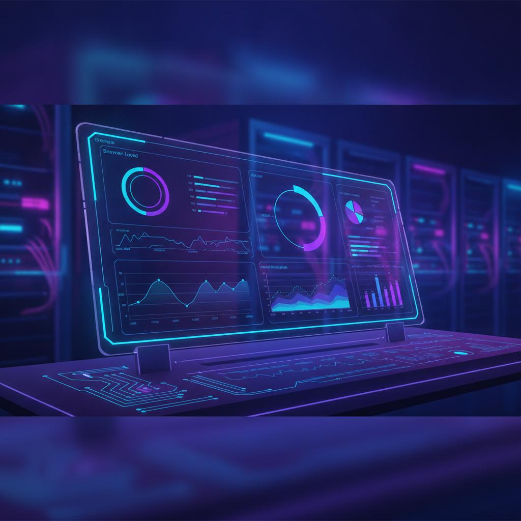 Ilustração técnica representando tecnologia relacionado a Server Management: EasyPanel e Proxy Reverso sem c incluindo Tra...