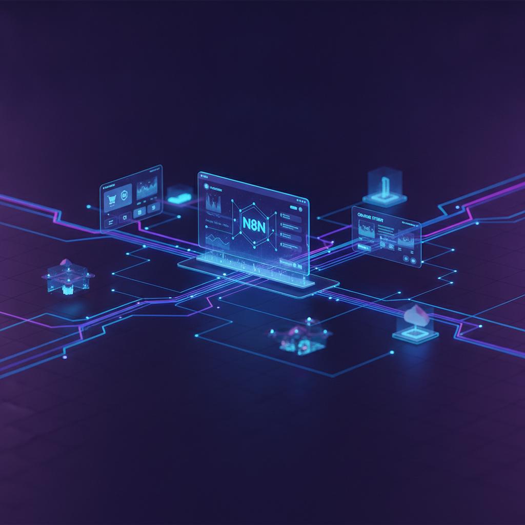 Ilustração técnica representando tecnologia relacionado a Automação de E-commerce: Setup de Alta Performance