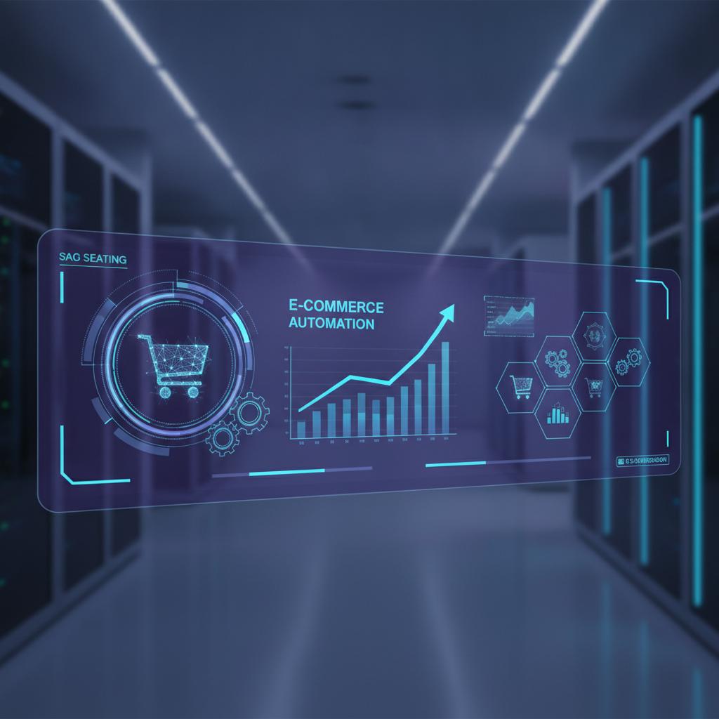 Ilustração técnica representando tecnologia relacionado a Automação de E-commerce: Escala e Eficiência Opera