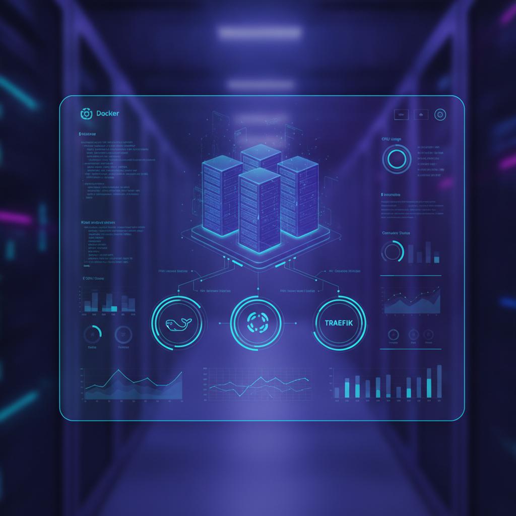 Ilustração técnica representando tecnologia relacionado a Server Management: EasyPanel e Traefik sem Erros (
