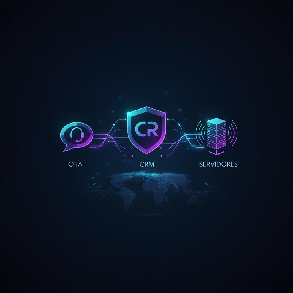 Ilustração técnica representando tecnologia relacionado a Atendimento Omnichannel: Como Reduzir Custos de Su incluindo Cha...