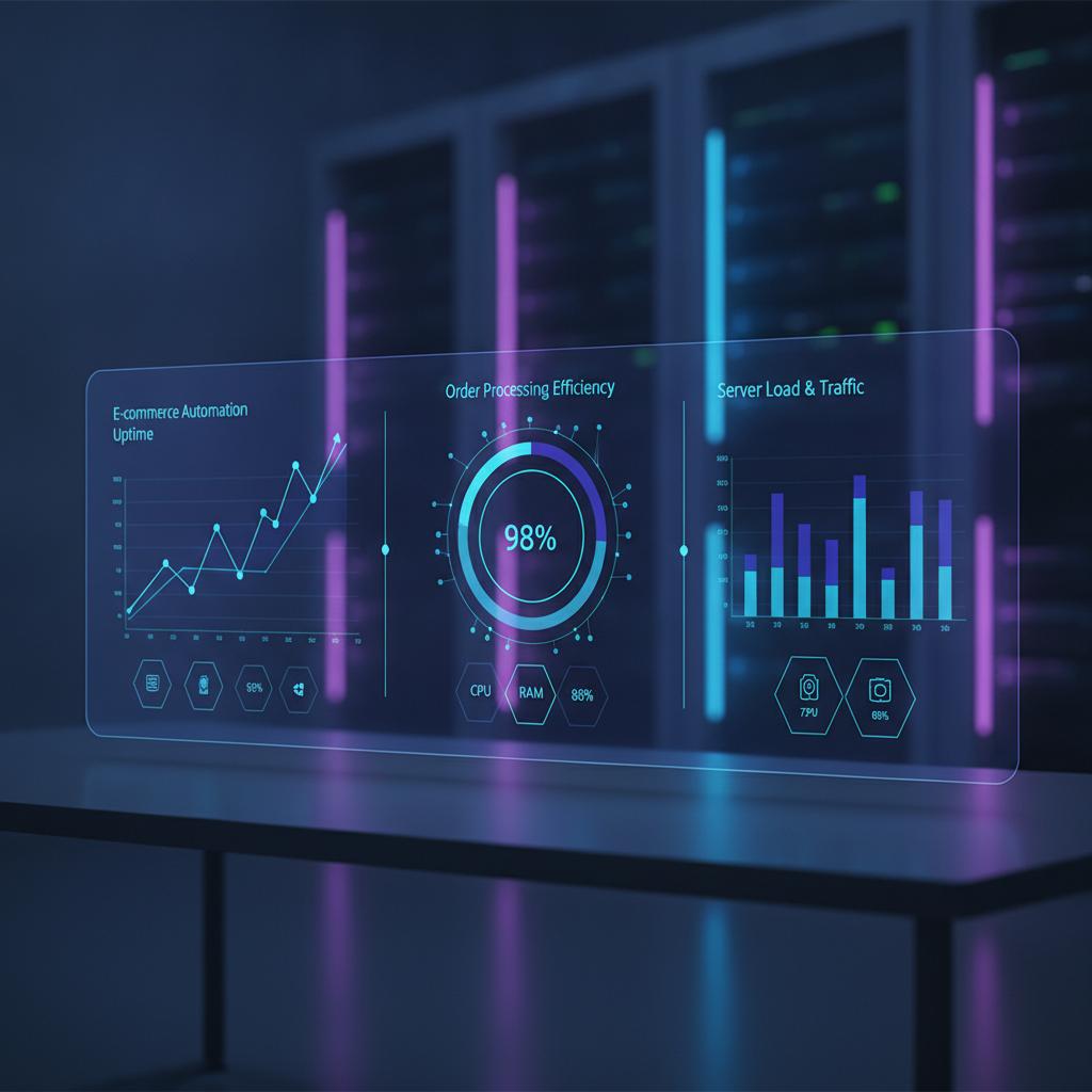 Ilustração técnica representando tecnologia relacionado a Automação no E-commerce: Maximize Lucros com Infra