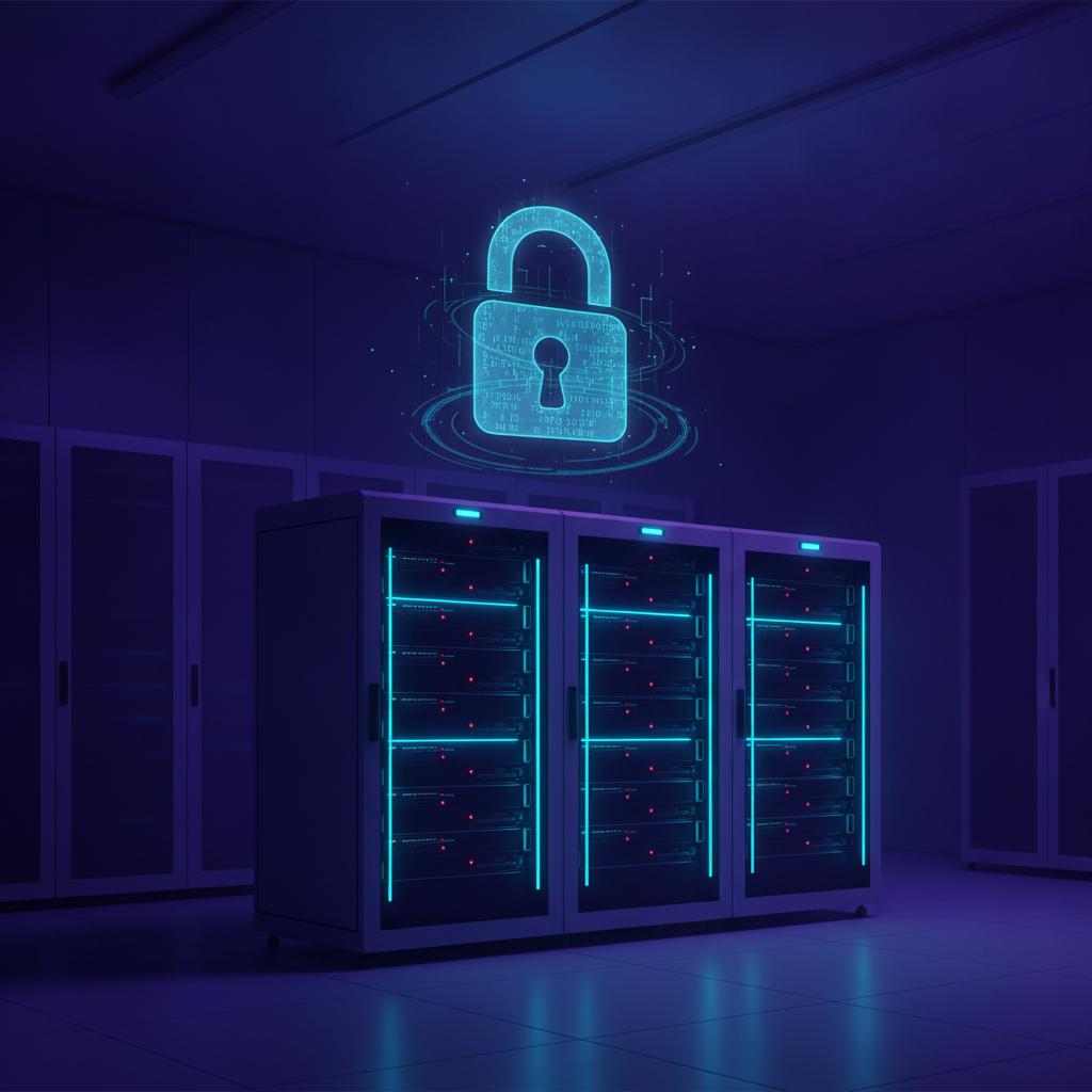 Ilustração técnica representando tecnologia relacionado a Self-hosting: Maximizando Eficiência e Controle de incluindo inf...