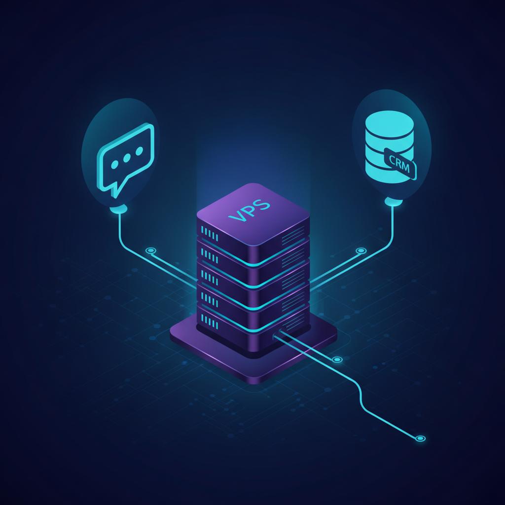 Ilustração técnica representando tecnologia relacionado a Suporte Omnichannel: Como Integrar Chatwoot com CR incluindo Ate...