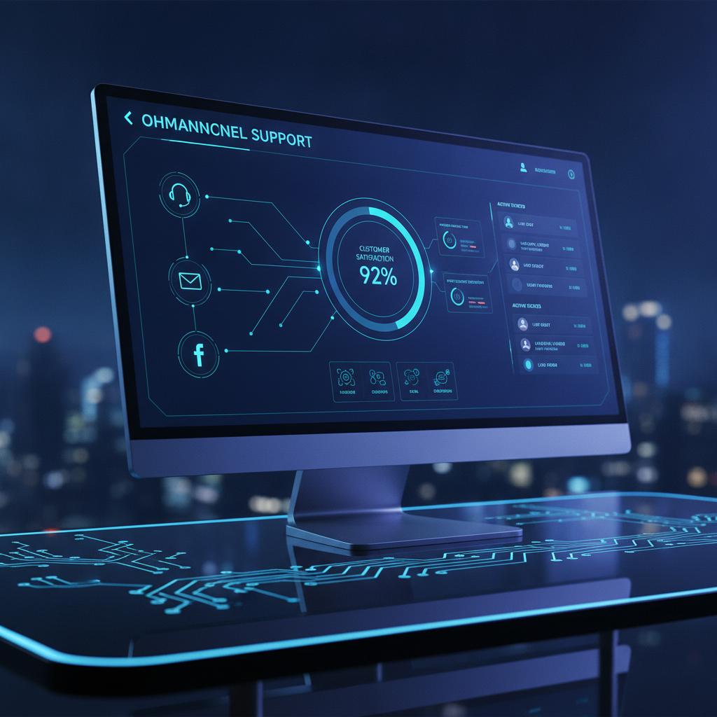 Ilustração técnica representando tecnologia relacionado a Atendimento Omnichannel: Como Escalar Suporte sem  incluindo Cha...