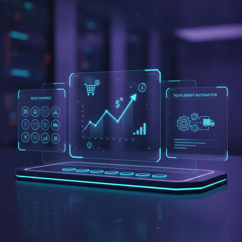 Ilustração técnica representando tecnologia relacionado a Automação de E-commerce: Fluxos Escaláveis via VPS