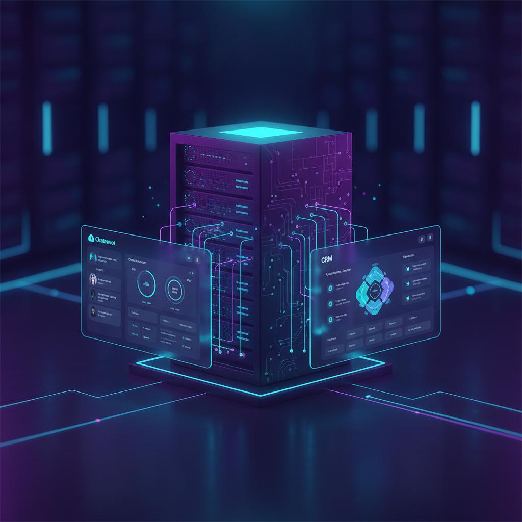 Ilustração técnica representando tecnologia relacionado a Arquitetura de Suporte Omnichannel: Otimizando seu incluindo Cha...