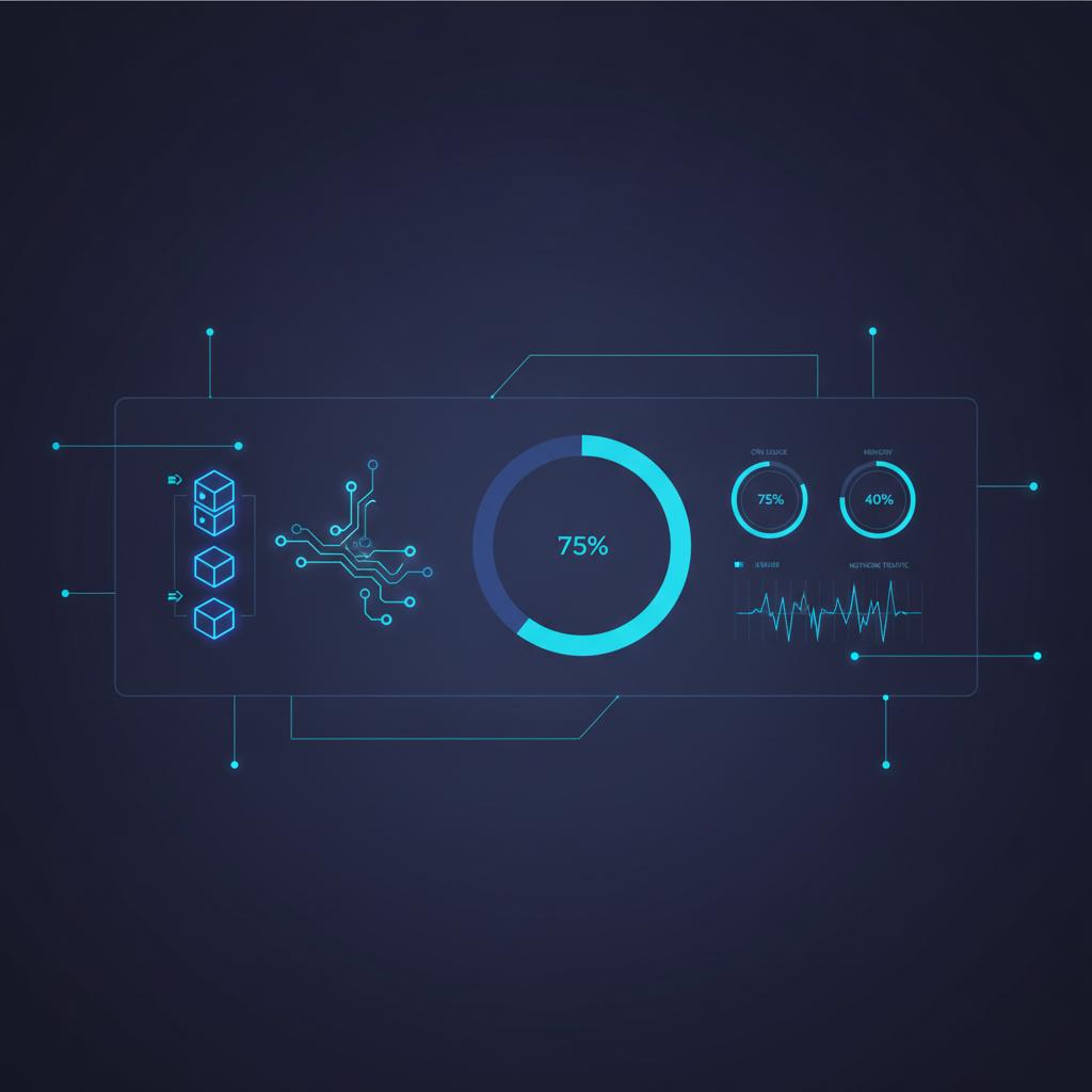 Ilustração técnica representando tecnologia relacionado a Server Management: Automatizando Infra com EasyPan incluindo Tra...