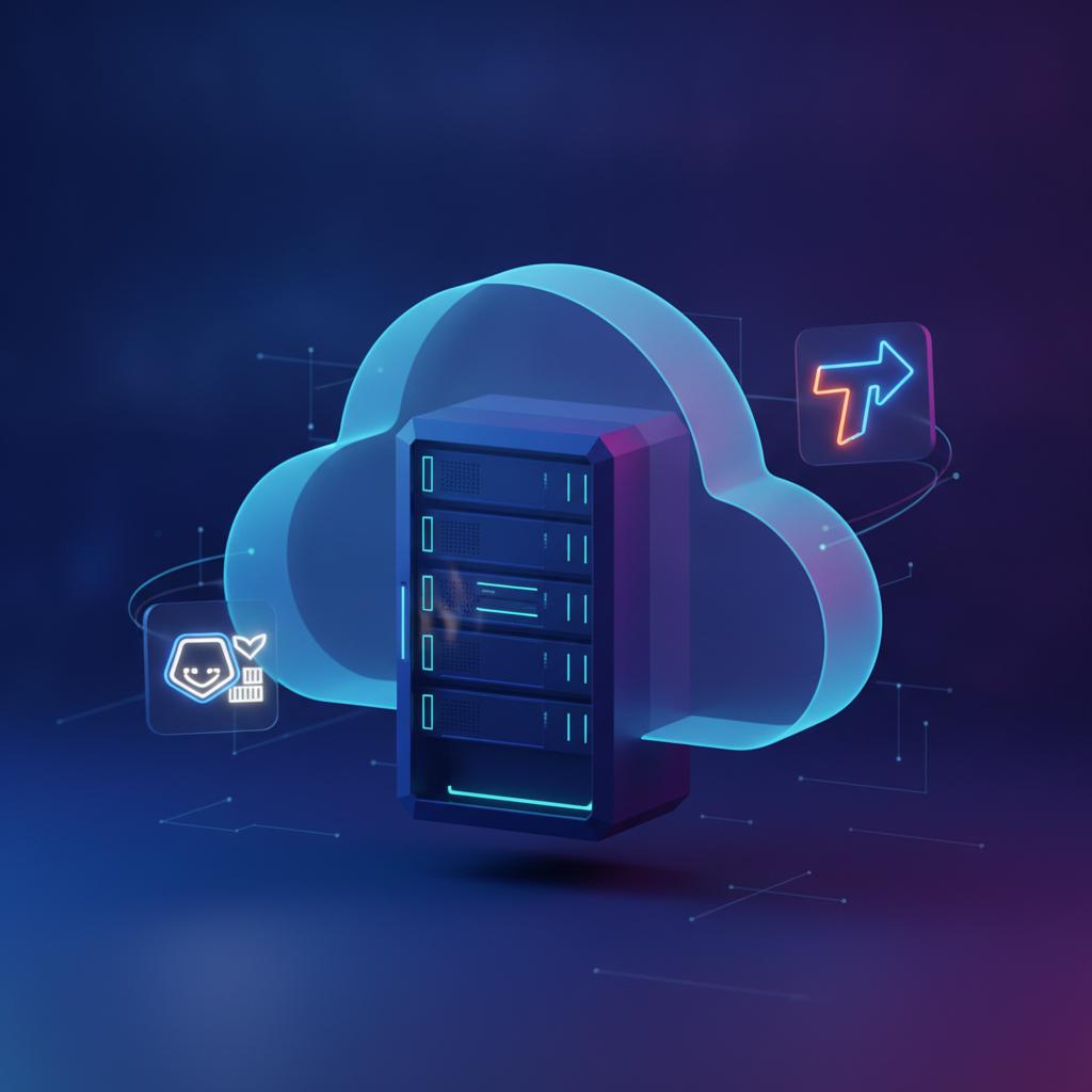 Ilustração técnica representando tecnologia relacionado a Gerenciamento de Servidores: EasyPanel vs cPanel e incluindo Tra...