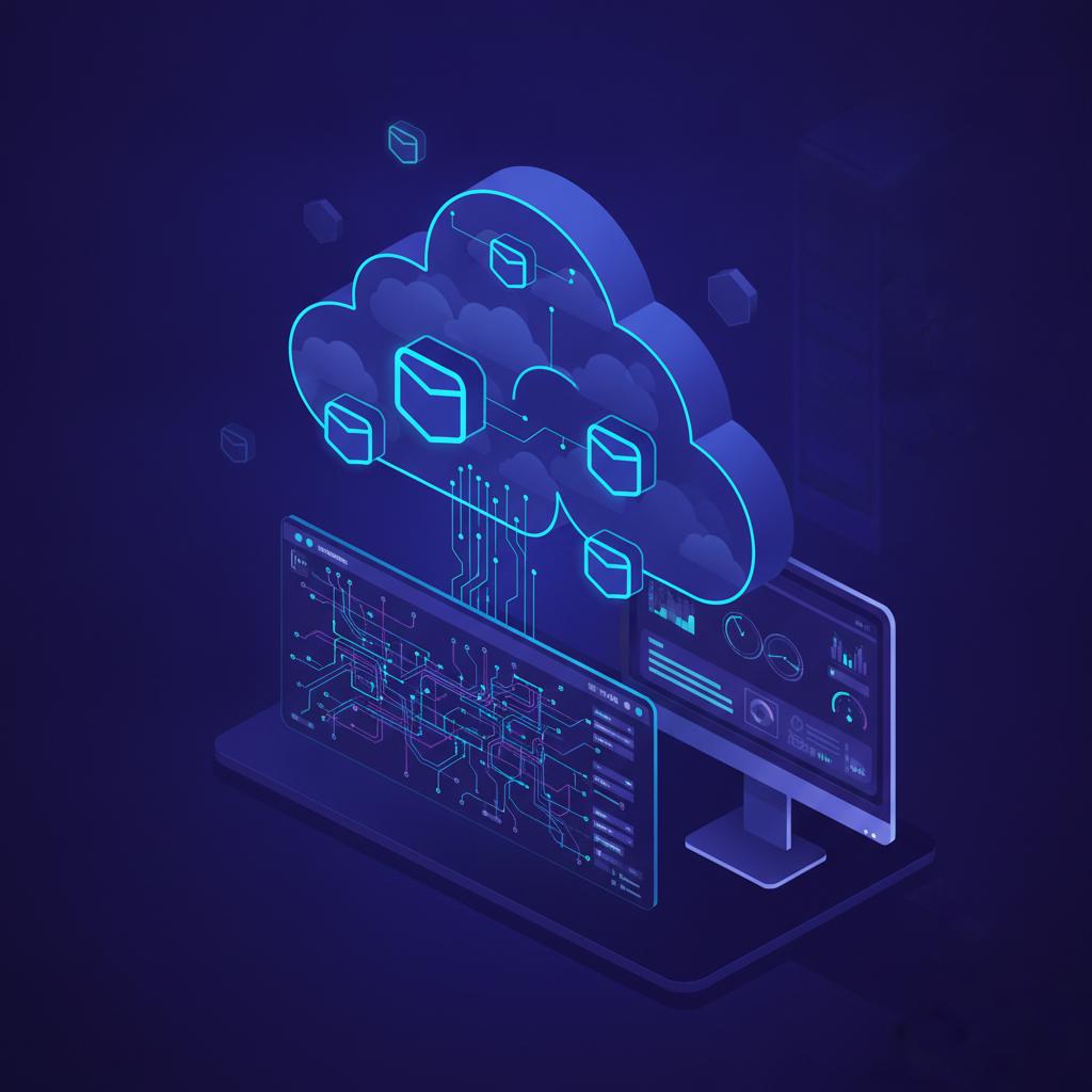 Ilustração técnica representando tecnologia relacionado a EasyPanel: Otimizando Infraestrutura com Traefik e