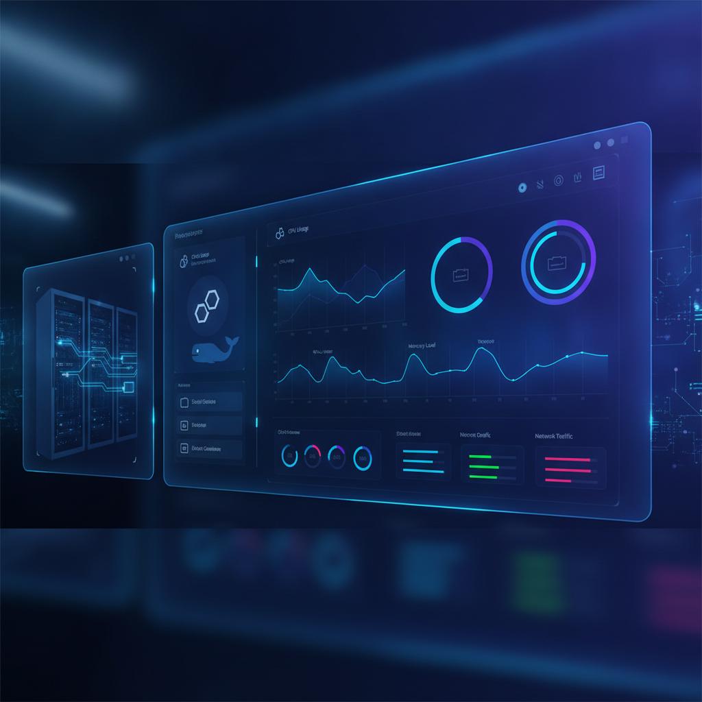 Ilustração técnica representando tecnologia relacionado a Server Management: Maximizando o EasyPanel com Tra