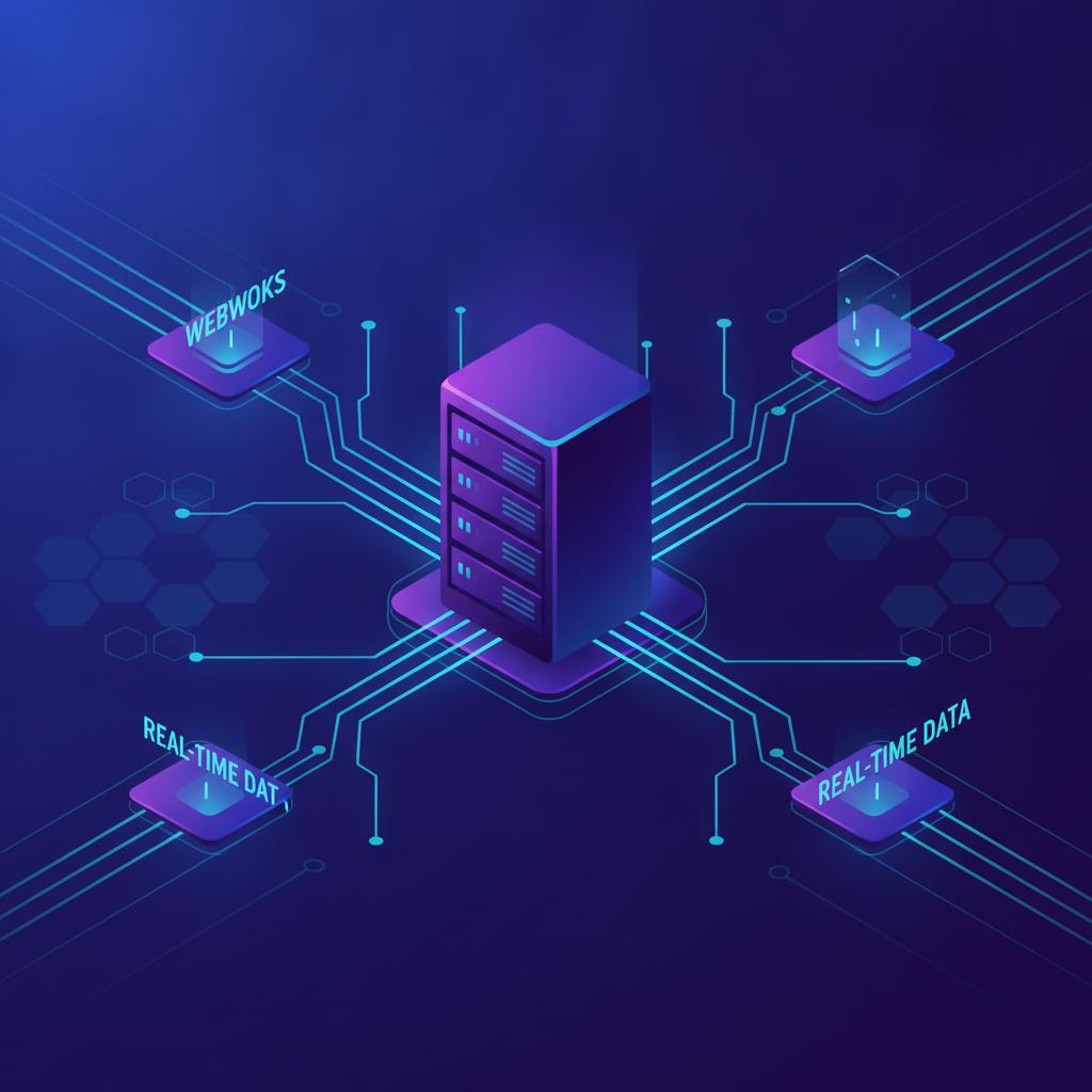 Ilustração técnica representando tecnologia relacionado a Webhooks na Prática: Desmistificando a Integração  incluindo api...
