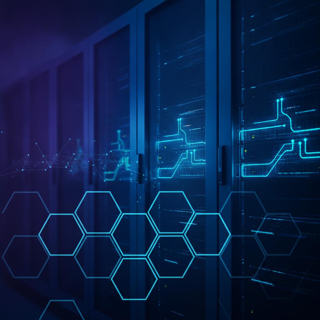 Ilustração técnica representando tecnologia relacionado a Self-hosting: Do Bare Metal à Nuvem com Custo Fixo incluindo inf...