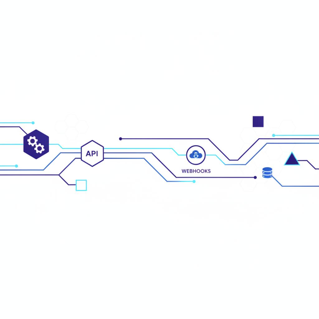 Ilustração técnica representando tecnologia relacionado a Webhooks na Prática: Guia de Implementação e Segur incluindo api