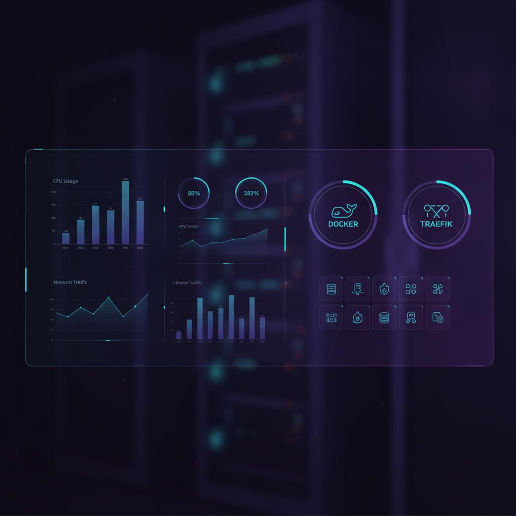 Ilustração técnica representando tecnologia relacionado a Server Management: EasyPanel como alternativa ao c