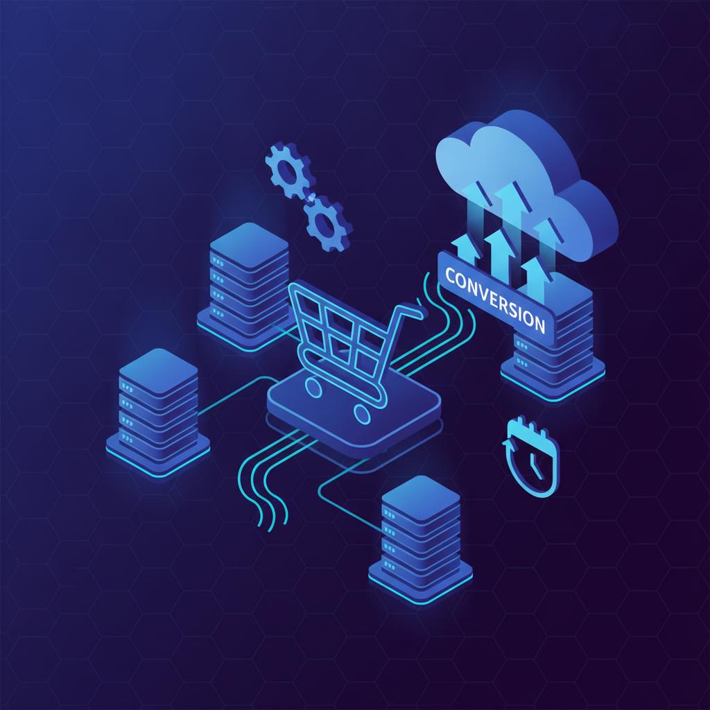 Ilustração técnica representando tecnologia relacionado a Automação no E-commerce: Escala e ROI com N8N e VP