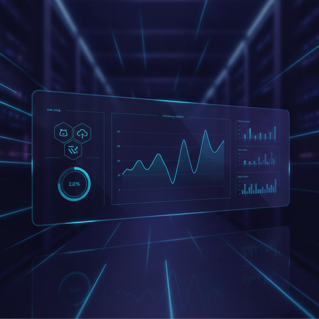Ilustração técnica representando tecnologia relacionado a EasyPanel ou cPanel? Otimize seu Server Management incluindo Tra...