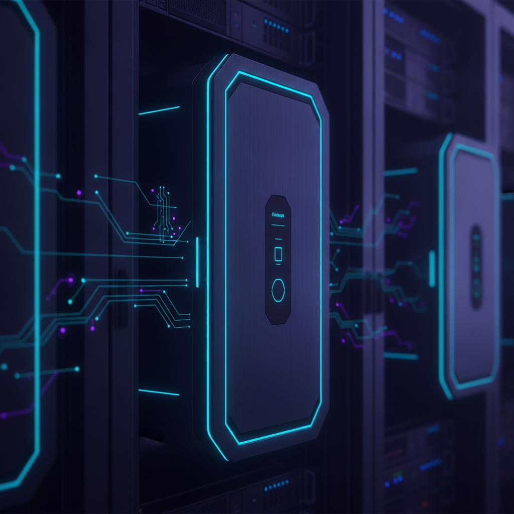 Ilustração técnica representando tecnologia relacionado a Self-hosting: Liberdade de Dados e Controle Total  incluindo inf...