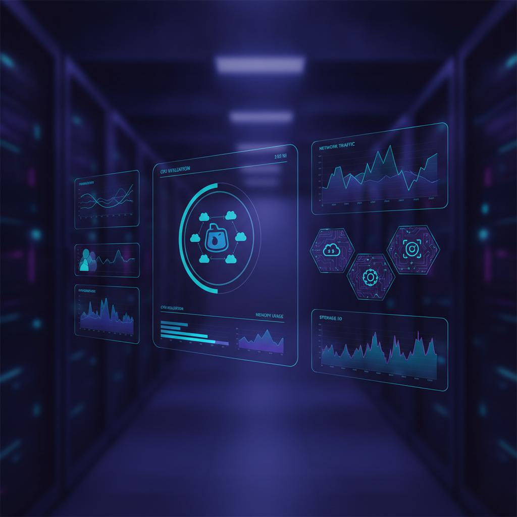 Ilustração técnica representando tecnologia relacionado a Server Management 2026: EasyPanel vs cPanel na Prá incluindo Tra...