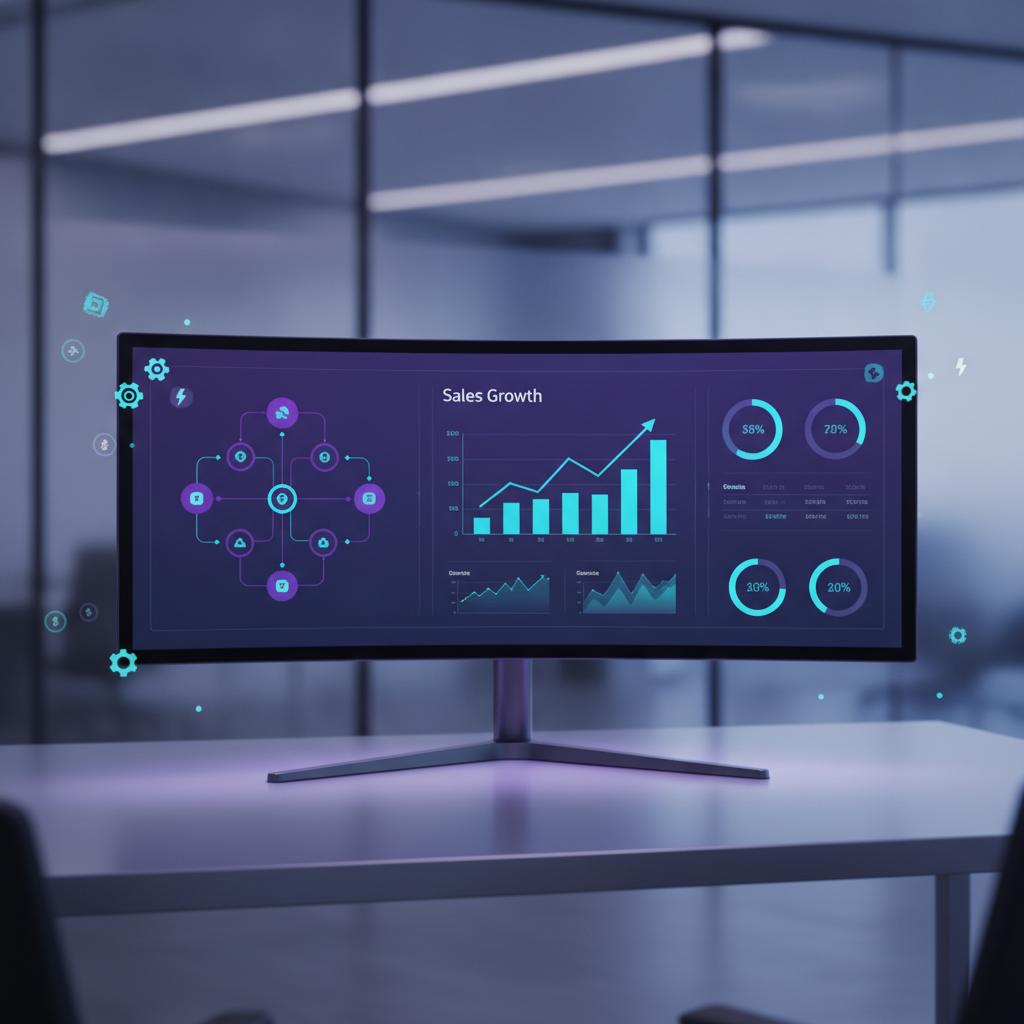 Ilustração técnica representando tecnologia relacionado a Ecommerce Automation: Reduza Custos e Escale com N