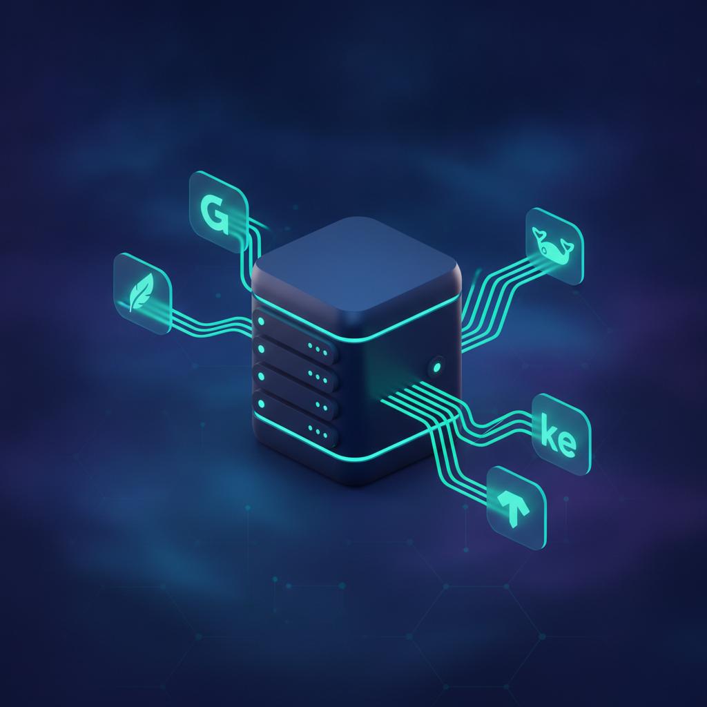 Ilustração técnica representando tecnologia relacionado a Melhores Alternativas Open Source ao SaaS em 2026 incluindo alte...