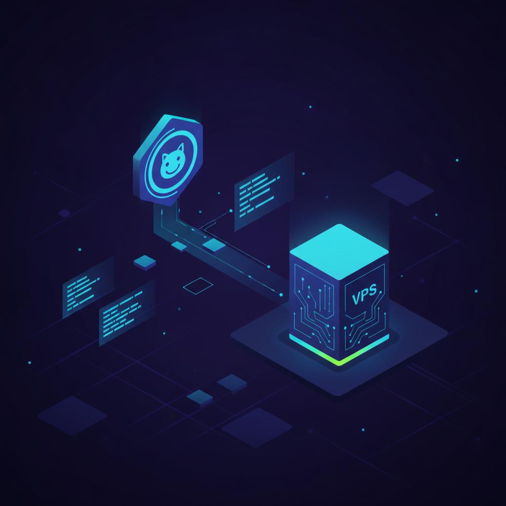 Ilustração técnica representando tecnologia relacionado a Pipeline de CI/CD: Como Automatizar Deploys no VPS incluindo Git...