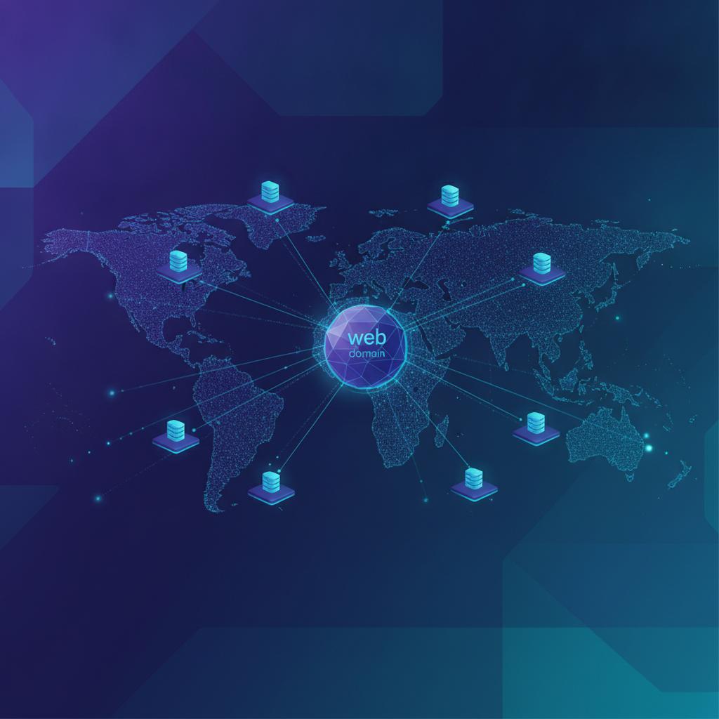 Ilustração técnica representando tecnologia relacionado a Como Funciona o DNS e Domínios na Prática