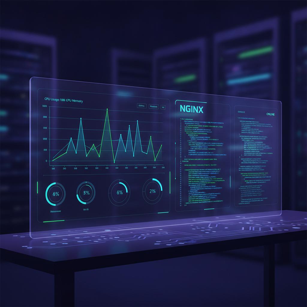 Ilustração técnica representando tecnologia relacionado a Nginx Tuning: Como Acelerar Seu VPS e Reduzir o TT incluindo oti...