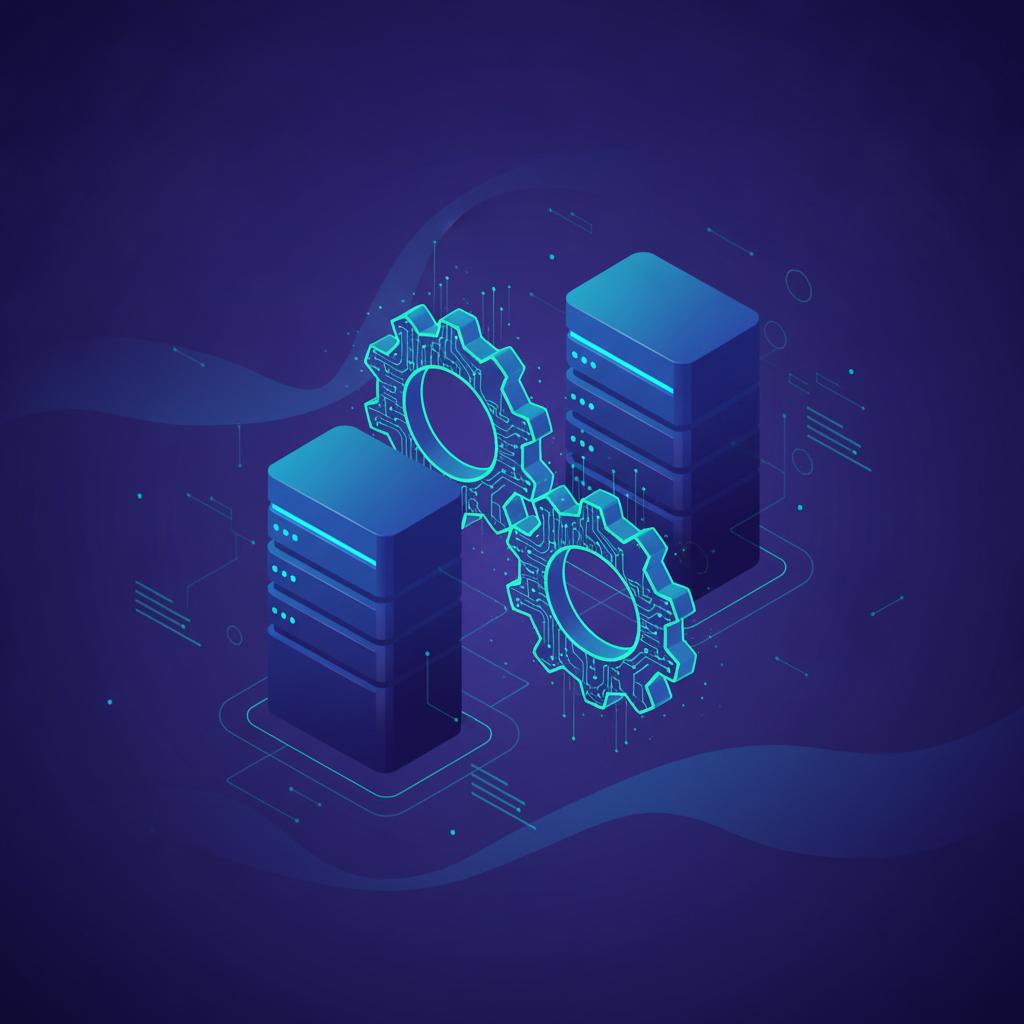 Ilustração técnica representando tecnologia relacionado a Como Substituir SaaS Caros por Alternativas Self-H incluindo ope...