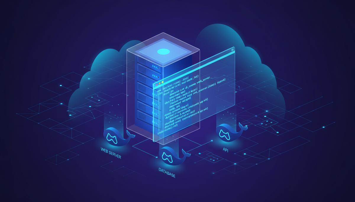 Ilustração técnica representando tecnologia relacionado a Como Implantar Docker em VPS Linux: Tutorial Práti