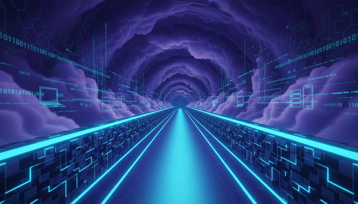 Ilustração técnica representando tecnologia relacionado a VPN: Túnel Seguro para Redes Privadas e WireGuard
