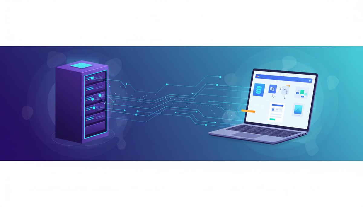 Ilustração técnica representando tecnologia relacionado a Hospedagem VPS: Execute suas No-Code Tools Self-Ho incluindo low...