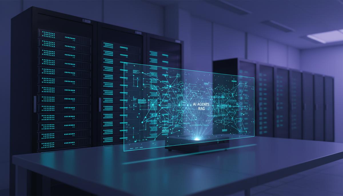 Ilustração técnica representando tecnologia relacionado a AI Agents com RAG: Implante em VPS Ubuntu Agora incluindo ai-agents