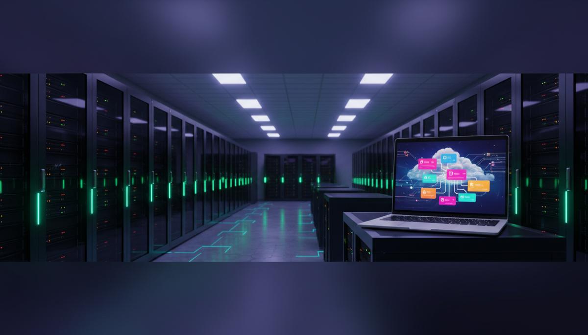 Ilustração técnica representando tecnologia relacionado a Hospede Ferramentas No-Code: Deploy em VPS Ubuntu incluindo low-...